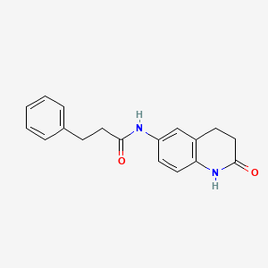 molecular formula C18H18N2O2 B2354237 N-(2-oxo-1,2,3,4-tetrahydroquinolin-6-yl)-3-phenylpropanamide CAS No. 922054-68-0