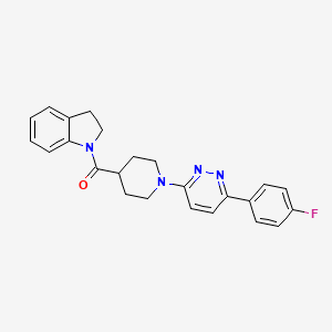 molecular formula C24H23FN4O B2354241 (1-(6-(4-氟苯基)哒嗪-3-基)哌啶-4-基)(吲哚啉-1-基)甲酮 CAS No. 1203380-37-3