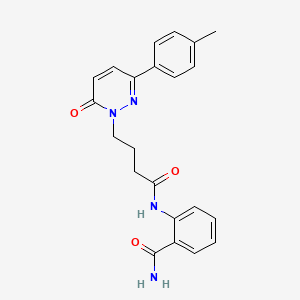 molecular formula C22H22N4O3 B2354256 2-(4-(6-氧代-3-(对甲苯基)吡哒嗪-1(6H)-基)丁酰胺)苯甲酰胺 CAS No. 946322-68-5