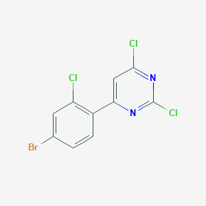 molecular formula C10H4BrCl3N2 B2354259 4-(4-Bromo-2-chlorophenyl)-2,6-dichloropyrimidine CAS No. 1551566-32-5