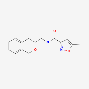 molecular formula C16H18N2O3 B2354260 N-(isochroman-3-ylmethyl)-N,5-dimethylisoxazole-3-carboxamide CAS No. 2034205-32-6