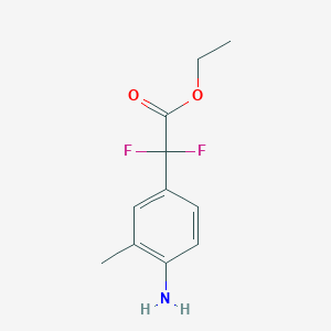 molecular formula C11H13F2NO2 B2354290 Ethyl 2-(4-amino-3-methylphenyl)-2,2-difluoroacetate CAS No. 1260683-33-7