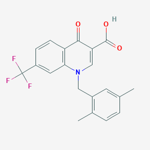 molecular formula C20H16F3NO3 B2354291 1-[(2,5-Dimethylphenyl)methyl]-4-oxo-7-(trifluoromethyl)quinoline-3-carboxylic acid CAS No. 2415468-46-9