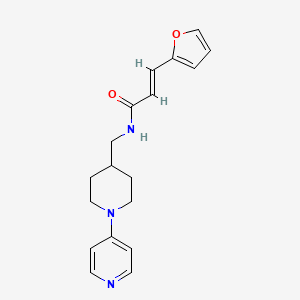 molecular formula C18H21N3O2 B2354294 (E)-3-(呋喃-2-基)-N-((1-(吡啶-4-基)哌啶-4-基)甲基)丙烯酰胺 CAS No. 2035001-80-8
