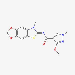 3-methoxy-1-methyl-N-(7-methyl-[1,3]dioxolo[4,5-f][1,3]benzothiazol-6-ylidene)pyrazole-4-carboxamide