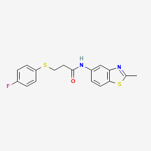 molecular formula C17H15FN2OS2 B2354298 3-((4-fluorophenyl)thio)-N-(2-methylbenzo[d]thiazol-5-yl)propanamide CAS No. 896351-67-0