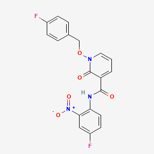 molecular formula C19H13F2N3O5 B2354300 N-(4-fluoro-2-nitrophenyl)-1-[(4-fluorophenyl)methoxy]-2-oxopyridine-3-carboxamide CAS No. 868678-47-1