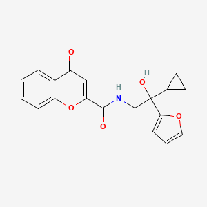 molecular formula C19H17NO5 B2354312 N-(2-cyclopropyl-2-(furan-2-yl)-2-hydroxyethyl)-4-oxo-4H-chromene-2-carboxamide CAS No. 1396793-92-2