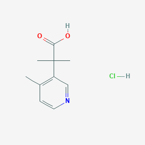 molecular formula C10H14ClNO2 B2354316 2-Methyl-2-(4-methylpyridin-3-yl)propanoic acid;hydrochloride CAS No. 2470434-98-9