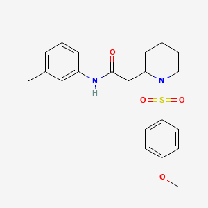 molecular formula C22H28N2O4S B2354317 N-(3,5-dimethylphenyl)-2-(1-((4-methoxyphenyl)sulfonyl)piperidin-2-yl)acetamide CAS No. 941990-97-2