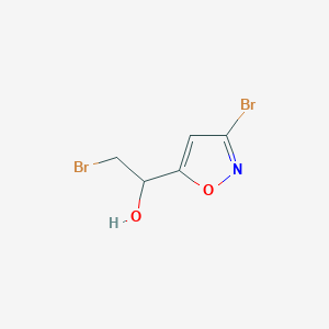 molecular formula C5H5Br2NO2 B2354324 1-(3-Bromo-5-isoxazolyl)-2-bromoethanol CAS No. 76596-55-9