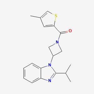 molecular formula C19H21N3OS B2354327 (4-Methylthiophen-2-yl)-[3-(2-propan-2-ylbenzimidazol-1-yl)azetidin-1-yl]methanone CAS No. 2415501-44-7