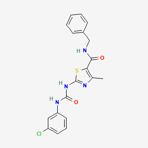 molecular formula C19H17ClN4O2S B2354330 N-benzyl-2-(3-(3-chlorophenyl)ureido)-4-methylthiazole-5-carboxamide CAS No. 941886-65-3