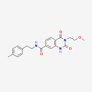 molecular formula C21H23N3O4 B2354335 3-(2-甲氧基乙基)-N-(4-甲基苯乙基)-2,4-二氧代-1,2,3,4-四氢喹唑啉-7-甲酰胺 CAS No. 892289-64-4