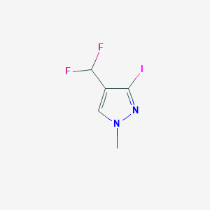 molecular formula C5H5F2IN2 B2354336 4-(Difluoromethyl)-3-iodo-1-methylpyrazole CAS No. 2137519-48-1