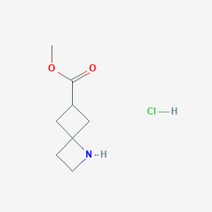 molecular formula C8H14ClNO2 B2354340 1-氮杂螺[3.3]庚烷-6-羧酸甲酯；盐酸盐 CAS No. 2378506-91-1