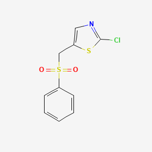 molecular formula C10H8ClNO2S2 B2354343 2-Chloro-5-[(phenylsulfonyl)methyl]-1,3-thiazole CAS No. 320423-60-7
