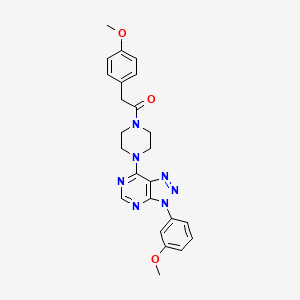 molecular formula C24H25N7O3 B2354344 2-(4-methoxyphenyl)-1-(4-(3-(3-methoxyphenyl)-3H-[1,2,3]triazolo[4,5-d]pyrimidin-7-yl)piperazin-1-yl)ethanone CAS No. 920375-44-6