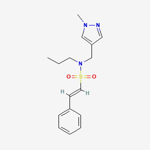 molecular formula C16H21N3O2S B2354349 (E)-N-[(1-methylpyrazol-4-yl)methyl]-2-phenyl-N-propylethenesulfonamide CAS No. 1312006-19-1
