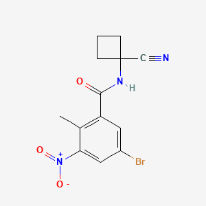 molecular formula C13H12BrN3O3 B2354352 5-溴-N-(1-氰基环丁基)-2-甲基-3-硝基苯甲酰胺 CAS No. 1645499-35-9