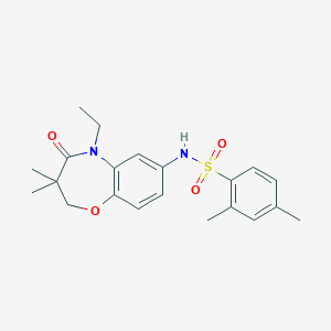 molecular formula C21H26N2O4S B2354353 N-(5-ethyl-3,3-dimethyl-4-oxo-2,3,4,5-tetrahydrobenzo[b][1,4]oxazepin-7-yl)-2,4-dimethylbenzenesulfonamide CAS No. 922103-59-1