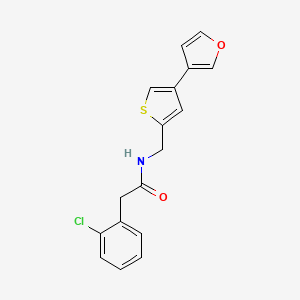 molecular formula C17H14ClNO2S B2354358 2-(2-Chlorophenyl)-N-[[4-(furan-3-yl)thiophen-2-yl]methyl]acetamide CAS No. 2379998-15-7