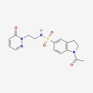 molecular formula C16H18N4O4S B2354360 1-acetyl-N-(2-(6-oxopyridazin-1(6H)-yl)ethyl)indoline-5-sulfonamide CAS No. 1040657-33-7