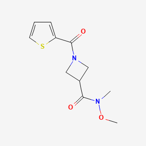 molecular formula C11H14N2O3S B2354376 N-methoxy-N-methyl-1-(thiophene-2-carbonyl)azetidine-3-carboxamide CAS No. 1448133-75-2