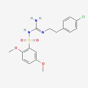 molecular formula C17H20ClN3O4S B2354379 N-(N-(4-chlorophenethyl)carbamimidoyl)-2,5-dimethoxybenzenesulfonamide CAS No. 869075-34-3