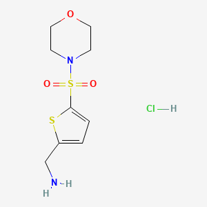 molecular formula C9H15ClN2O3S2 B2354386 [5-(Morpholin-4-ylsulfonyl)thien-2-yl]methylamine hydrochloride CAS No. 1049701-91-8
