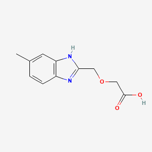 molecular formula C11H12N2O3 B2354387 [(5-Methyl-1H-benzimidazol-2-yl)methoxy]-acetic acid CAS No. 876716-55-1