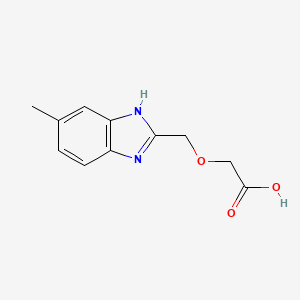 molecular formula C11H12N2O3 B2354387 [(5-甲基-1H-苯并咪唑-2-基)甲氧基]乙酸 CAS No. 876716-55-1