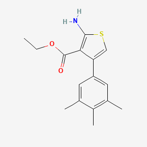 molecular formula C16H19NO2S B2354388 Ethyl 2-amino-4-(3,4,5-trimethylphenyl)thiophene-3-carboxylate CAS No. 379250-77-8
