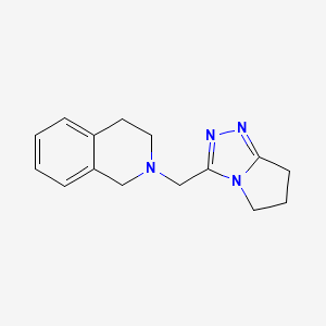 molecular formula C15H18N4 B2354389 2-((6,7-dihydro-5H-pyrrolo[2,1-c][1,2,4]triazol-3-yl)methyl)-1,2,3,4-tetrahydroisoquinoline CAS No. 2034552-57-1