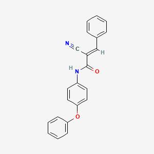 molecular formula C22H16N2O2 B2354390 (E)-2-cyano-N-(4-phenoxyphenyl)-3-phenylacrylamide CAS No. 391230-45-8
