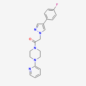 molecular formula C20H20FN5O B2354392 2-(4-(4-fluorophenyl)-1H-pyrazol-1-yl)-1-(4-(pyridin-2-yl)piperazin-1-yl)ethanone CAS No. 1421497-87-1