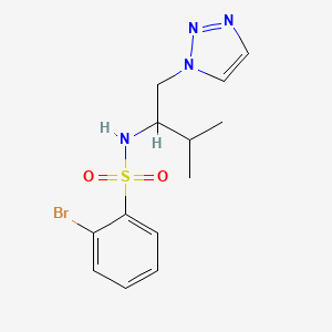 molecular formula C13H17BrN4O2S B2354401 2-bromo-N-(3-methyl-1-(1H-1,2,3-triazol-1-yl)butan-2-yl)benzenesulfonamide CAS No. 2034562-10-0