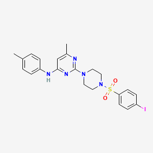 molecular formula C22H24IN5O2S B2354405 2-(4-((4-碘苯基)磺酰基)哌嗪-1-基)-6-甲基-N-(对甲苯基)嘧啶-4-胺 CAS No. 946364-29-0