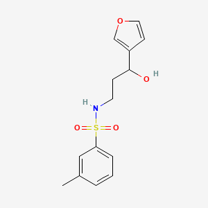 molecular formula C14H17NO4S B2354409 N-(3-(furan-3-yl)-3-hydroxypropyl)-3-methylbenzenesulfonamide CAS No. 1428359-65-2