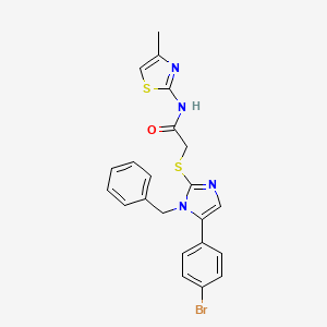 2-((1-benzyl-5-(4-bromophenyl)-1H-imidazol-2-yl)thio)-N-(4-methylthiazol-2-yl)acetamide