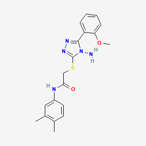 molecular formula C19H21N5O2S B2354414 2-((4-氨基-5-(2-甲氧基苯基)-4H-1,2,4-三唑-3-基)硫代)-N-(3,4-二甲基苯基)乙酰胺 CAS No. 571157-41-0
