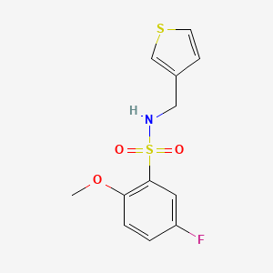 molecular formula C12H12FNO3S2 B2354420 5-fluoro-2-methoxy-N-(thiophen-3-ylmethyl)benzenesulfonamide CAS No. 1209670-67-6