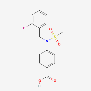 molecular formula C15H14FNO4S B2354421 4-[(2-氟苄基)(甲磺酰基)氨基]苯甲酸 CAS No. 952915-18-3