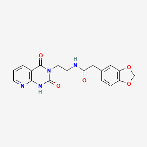 2-(benzo[d][1,3]dioxol-5-yl)-N-(2-(2,4-dioxo-1,2-dihydropyrido[2,3-d]pyrimidin-3(4H)-yl)ethyl)acetamide