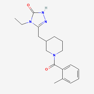 4-ethyl-3-((1-(2-methylbenzoyl)piperidin-3-yl)methyl)-1H-1,2,4-triazol-5(4H)-one