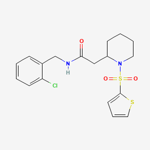 molecular formula C18H21ClN2O3S2 B2354437 N-(2-chlorobenzyl)-2-(1-(thiophen-2-ylsulfonyl)piperidin-2-yl)acetamide CAS No. 1105223-24-2