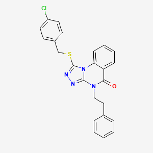 molecular formula C24H19ClN4OS B2354439 1-((4-chlorobenzyl)thio)-4-phenethyl-[1,2,4]triazolo[4,3-a]quinazolin-5(4H)-one CAS No. 1114660-91-1