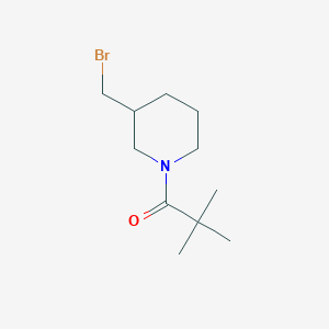 molecular formula C11H20BrNO B2354445 1-[3-(Bromomethyl)piperidin-1-yl]-2,2-dimethylpropan-1-one CAS No. 1082786-50-2