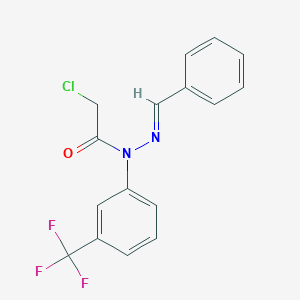 molecular formula C16H12ClF3N2O B2354446 2-氯-N'-(苯甲亚基)-N-[3-(三氟甲基)苯基]乙酰肼 CAS No. 733795-22-7