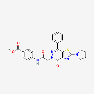 methyl 4-(2-(4-oxo-7-phenyl-2-(pyrrolidin-1-yl)thiazolo[4,5-d]pyridazin-5(4H)-yl)acetamido)benzoate
